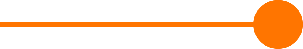 Una línea horizontal naranja con un gran círculo naranja en el extremo derecho.